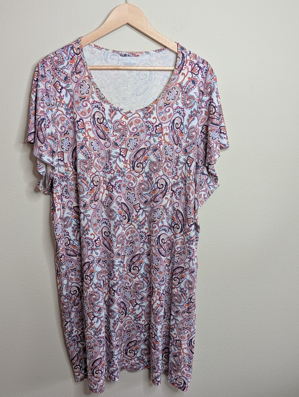 Lands' End 3X Paisley Print Dress Tunic 100% Cotton